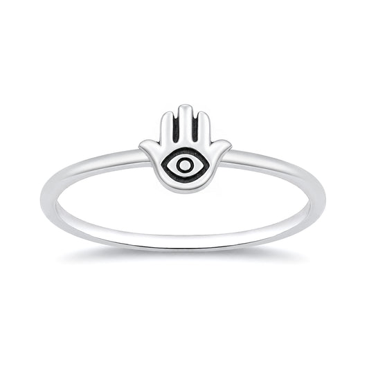 Silver Ring - Hamsa & Evil Eye