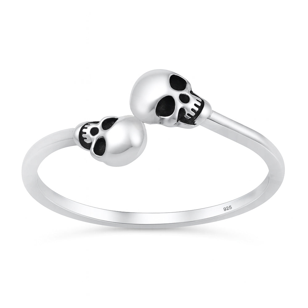 Silver Ring - Skull Heads