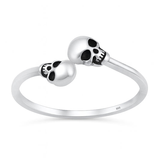 Silver Ring - Skull Heads