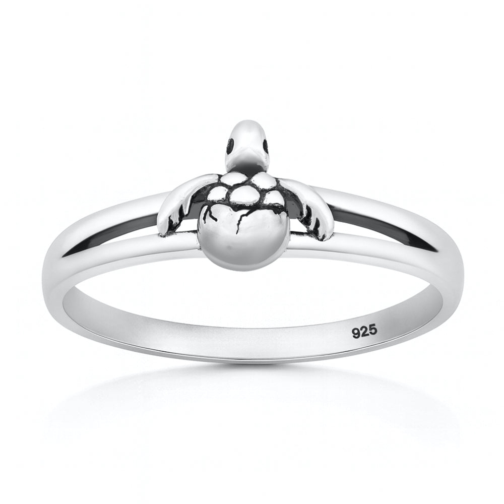 Silver Ring - Hatching Baby Turtle