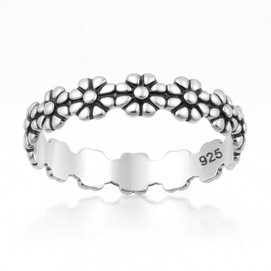 Silver Ring - Daisy Flower Band