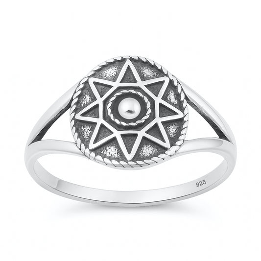 Silver Ring - Star Pattern