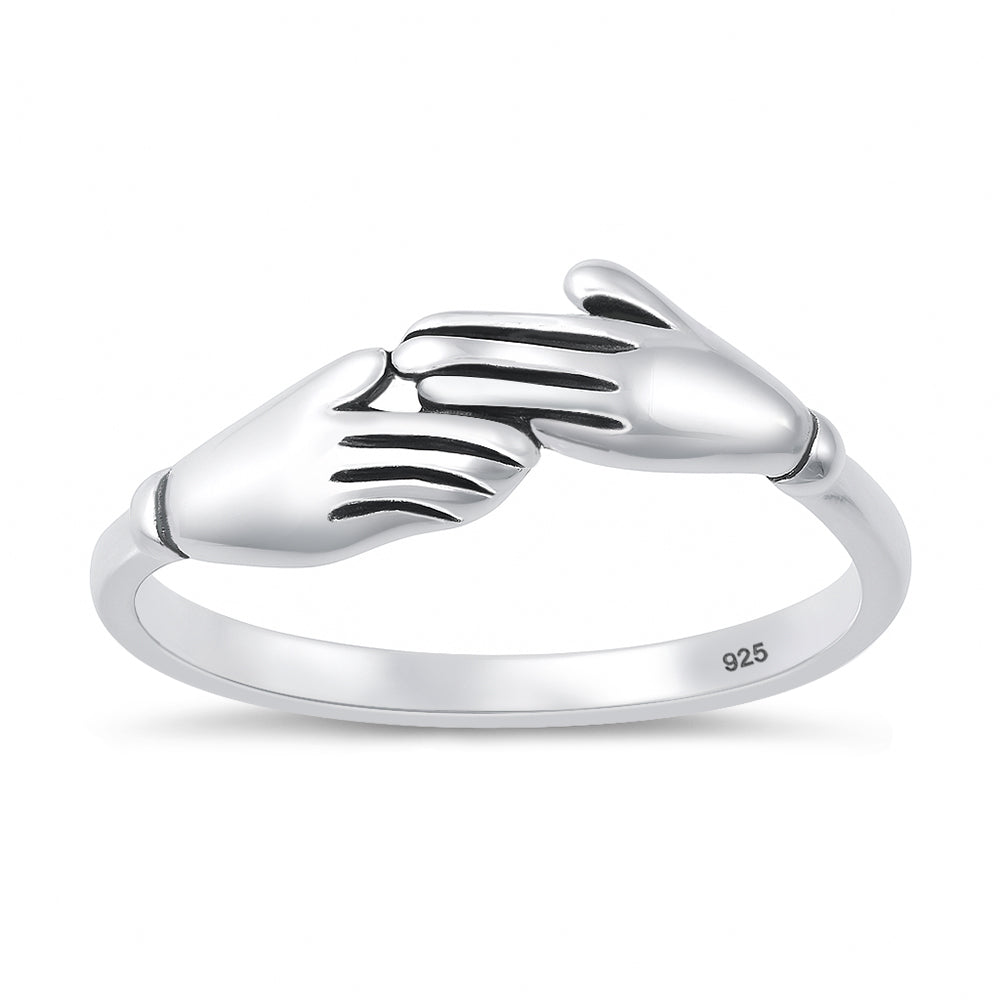 RP145598 Sterling Silver Holding Hands Ring Wholesale | Sidney Imports