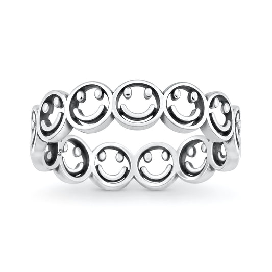 Silver Ring - Happy Faces
