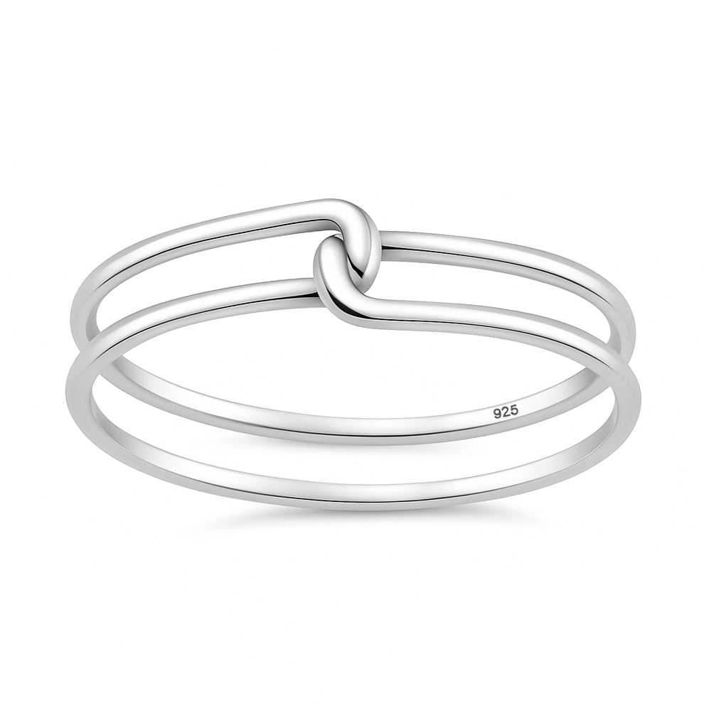 Silver Ring - Double Band Knot