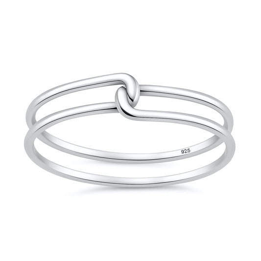 Silver Ring - Double Band Knot