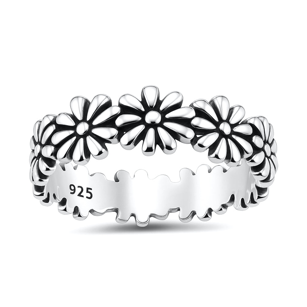 Silver Ring - Daisy Flower Band