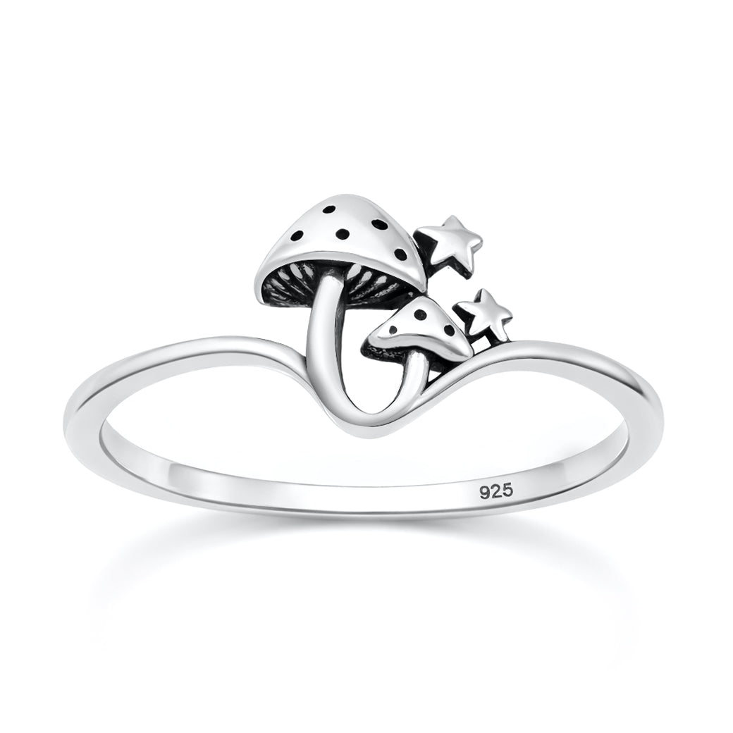 Silver Ring - Mushroom & Star