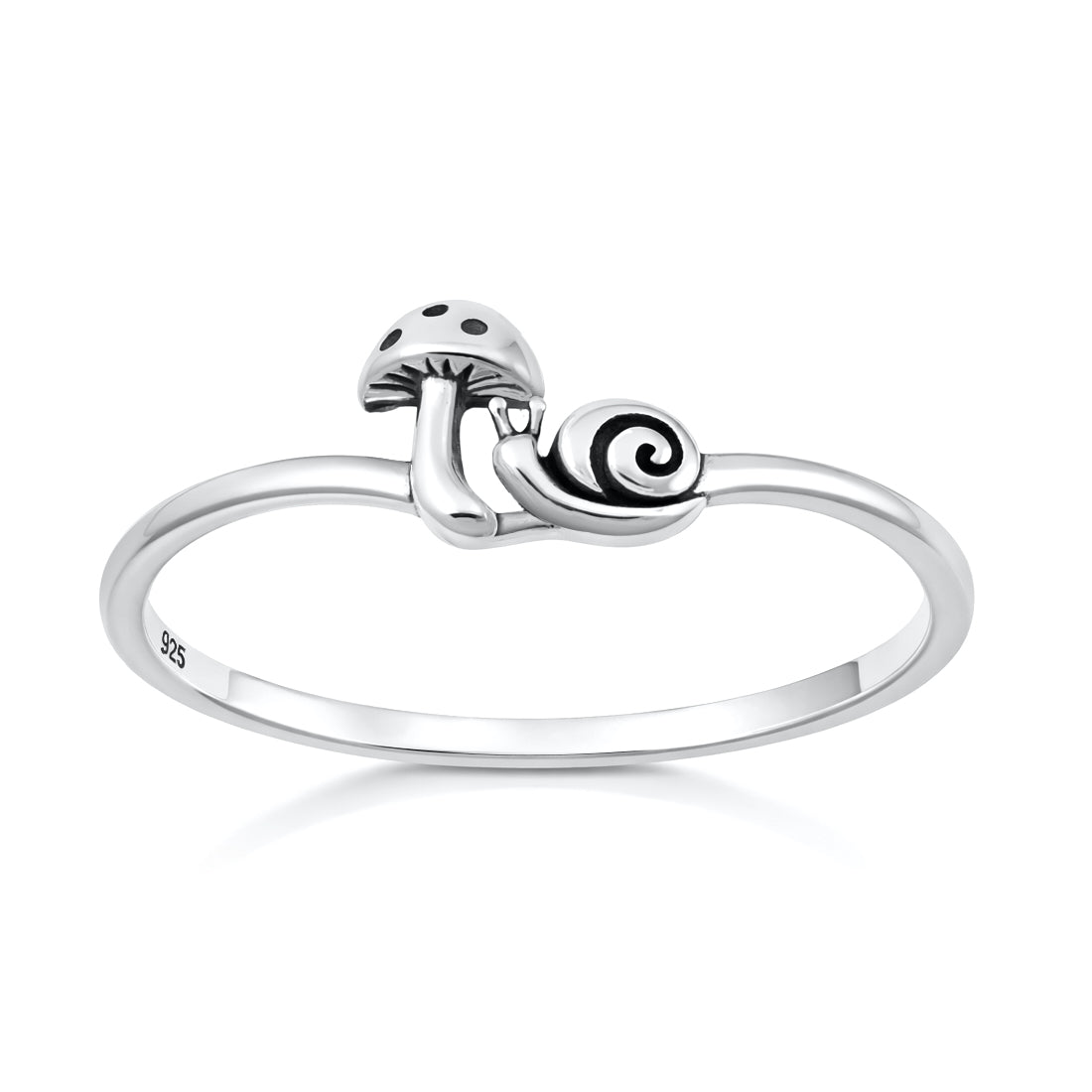 Silver Ring - Mushroom & Snail