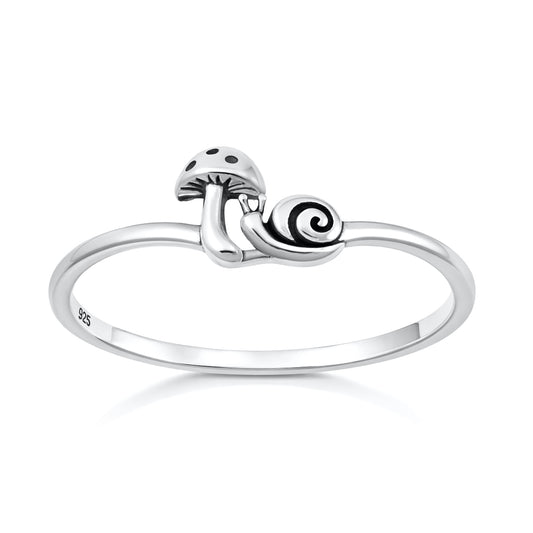 Silver Ring - Mushroom & Snail