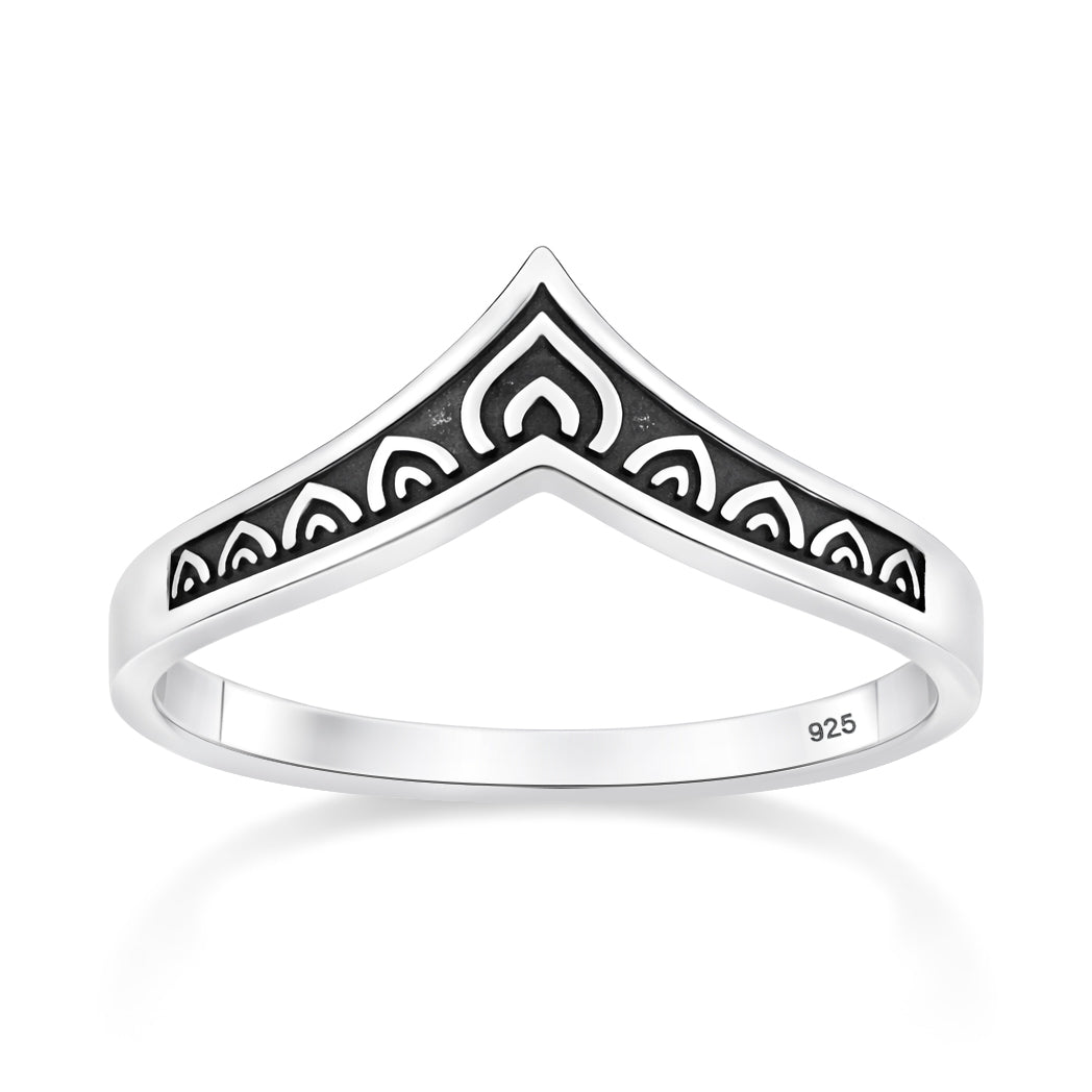 Silver Ring - Chevron