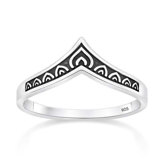 Silver Ring - Chevron