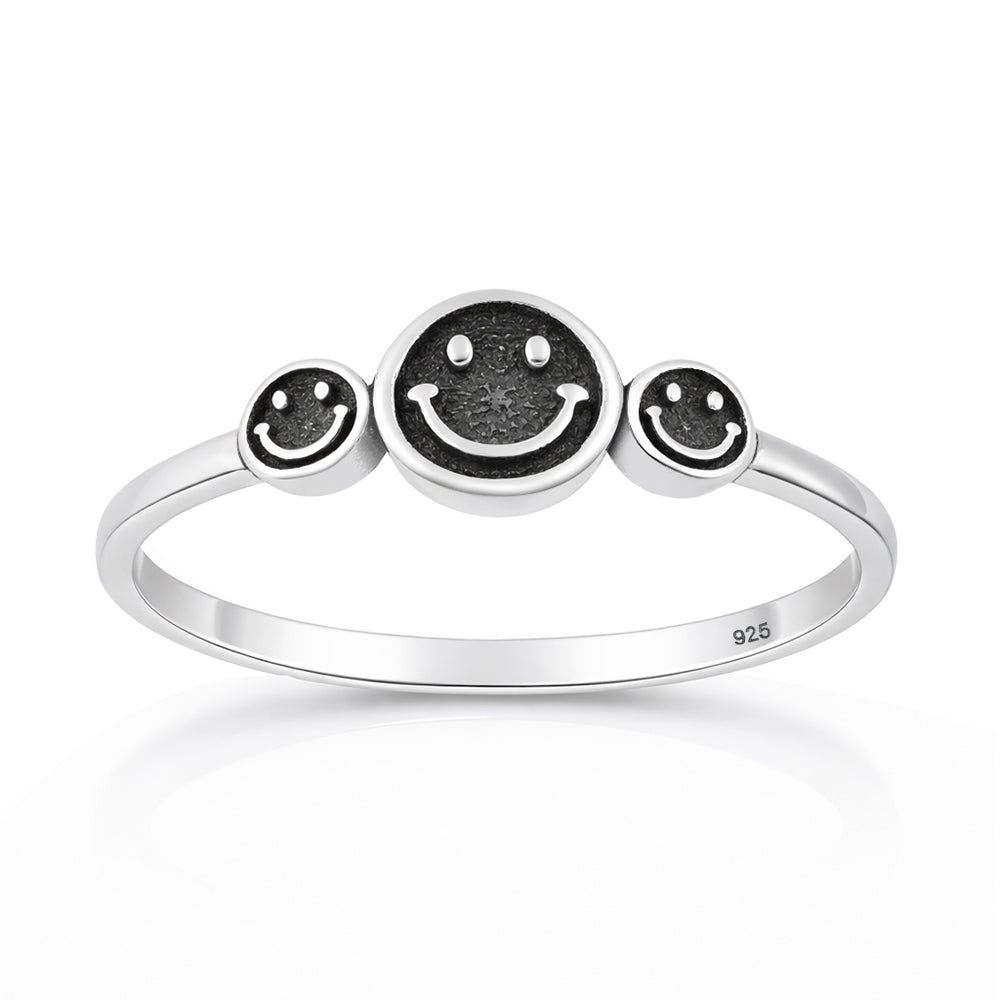 Silver Ring - Happy Faces