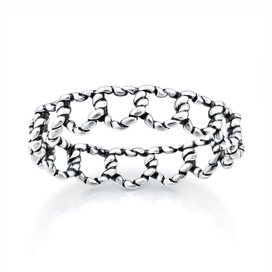 Silver Ring - Twisted Heart Band