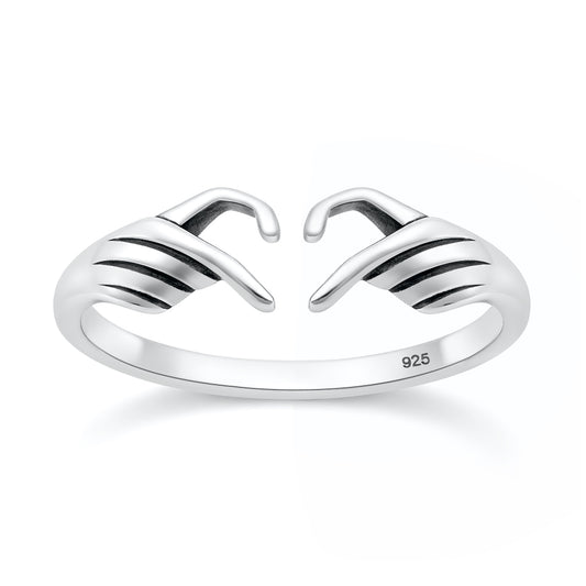 Silver Ring - Heart Fingers