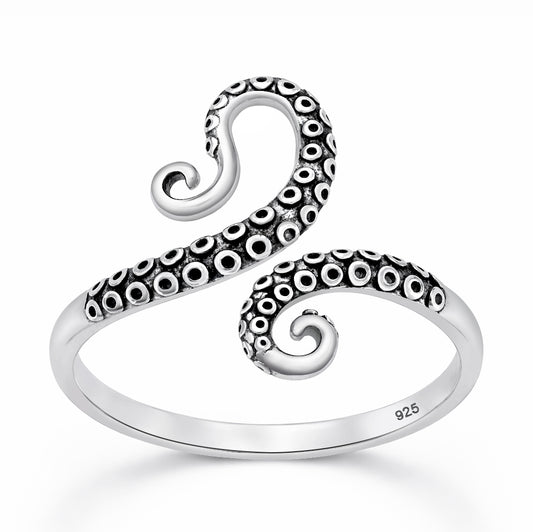 Silver Ring - Octopus Tentacles