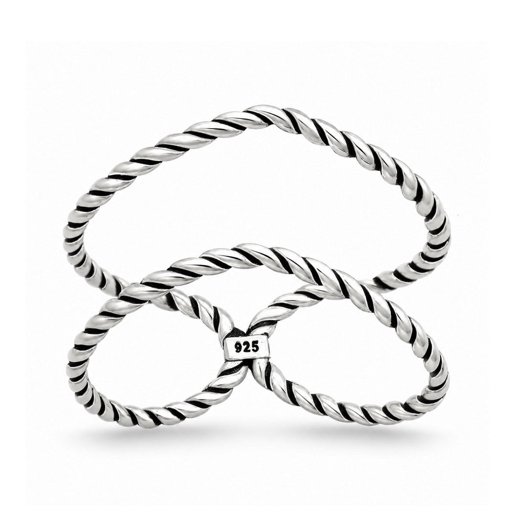 Silver Ring - Twisted V-Shape