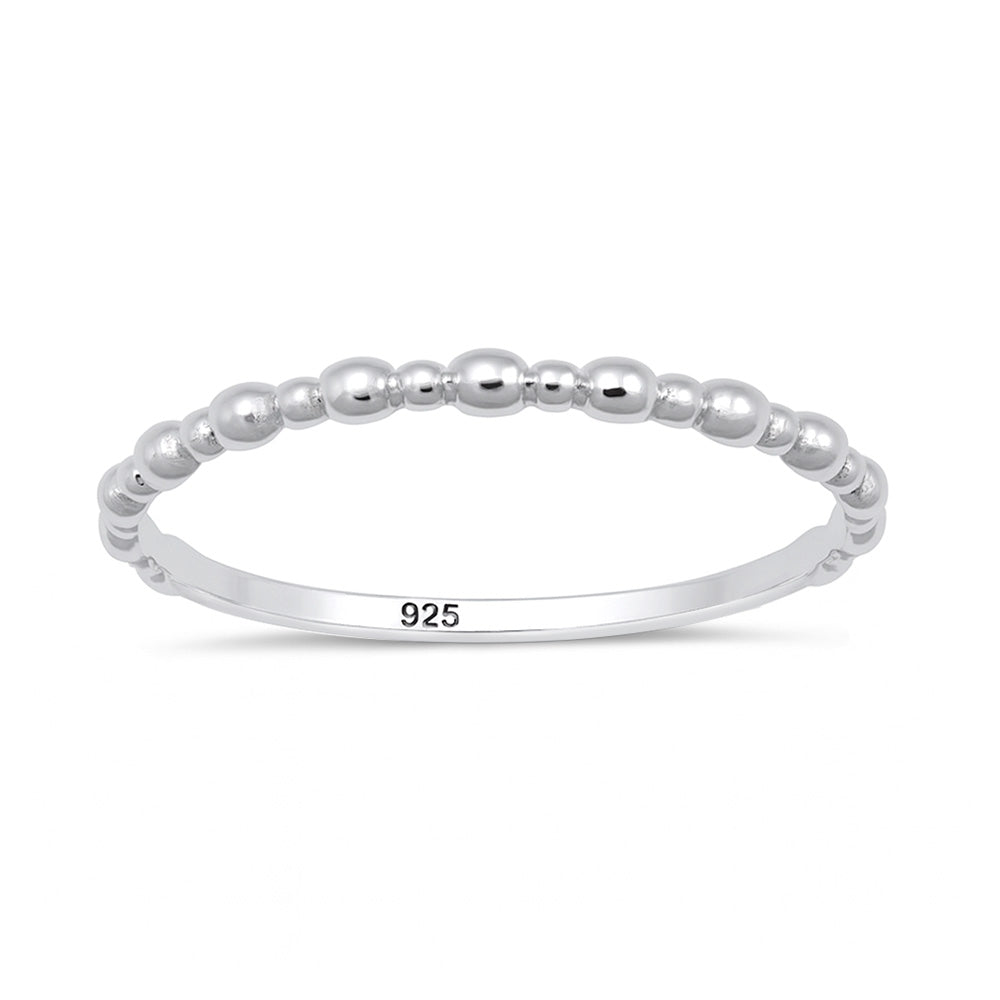 Silver Ring - Beaded Design