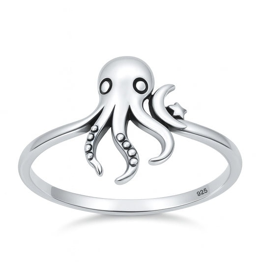 Silver Ring - Octopus