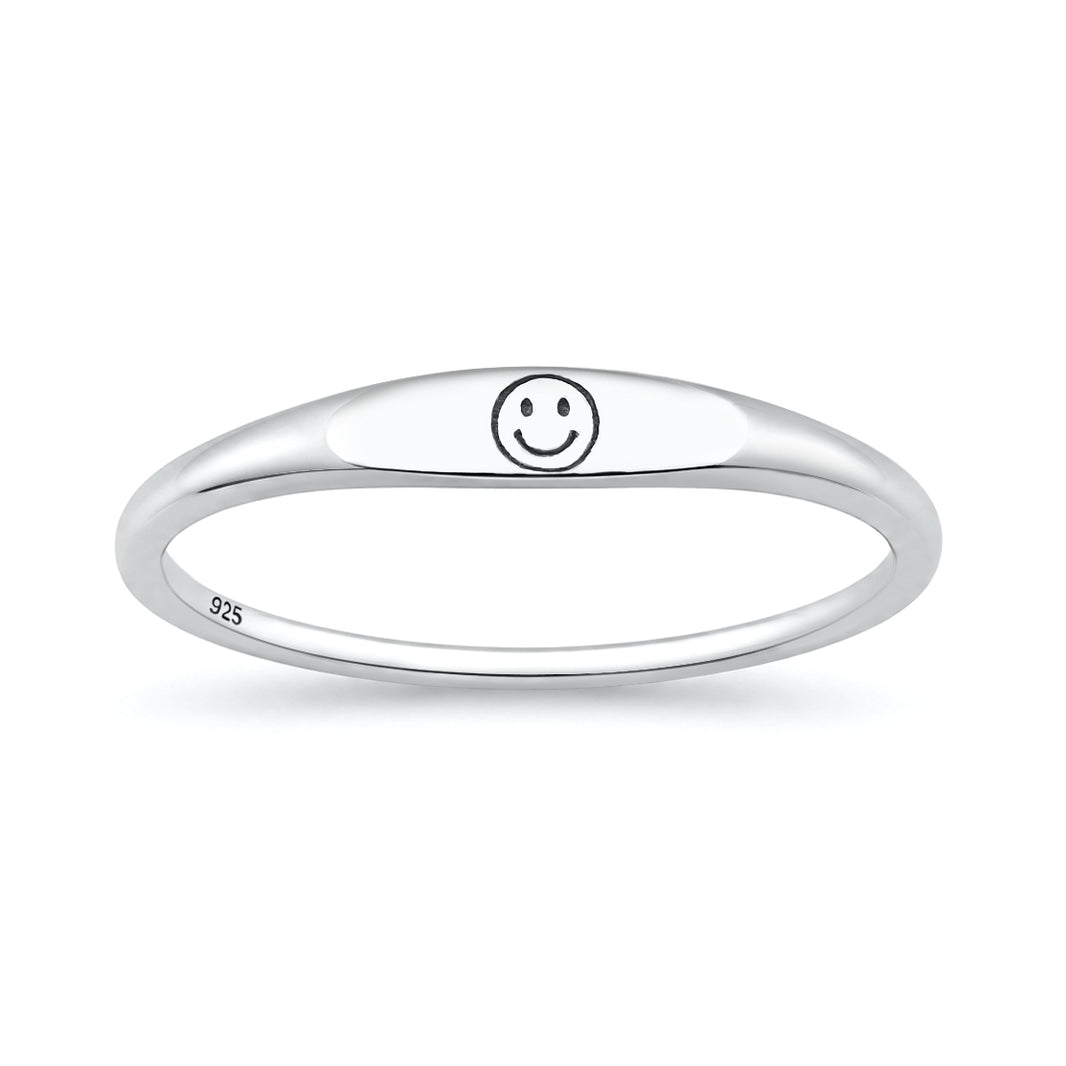 Silver Ring - Happy Face