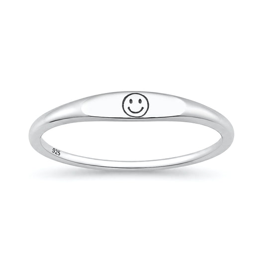 Silver Ring - Happy Face