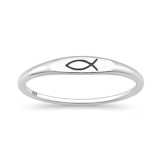 Silver Ring - Christian Fish