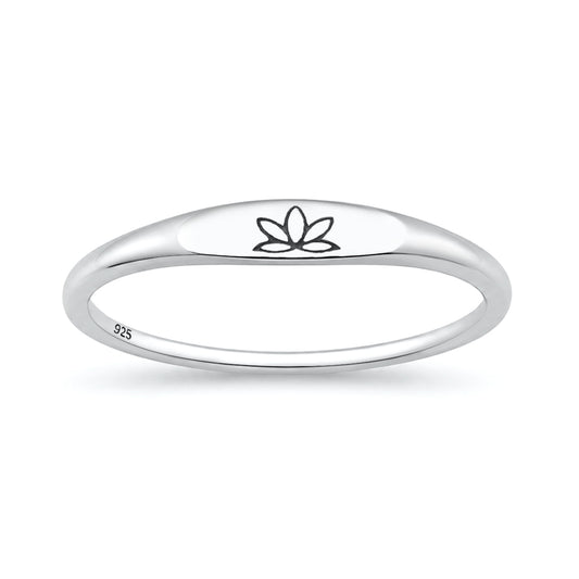 Silver Ring - Lotus Flower
