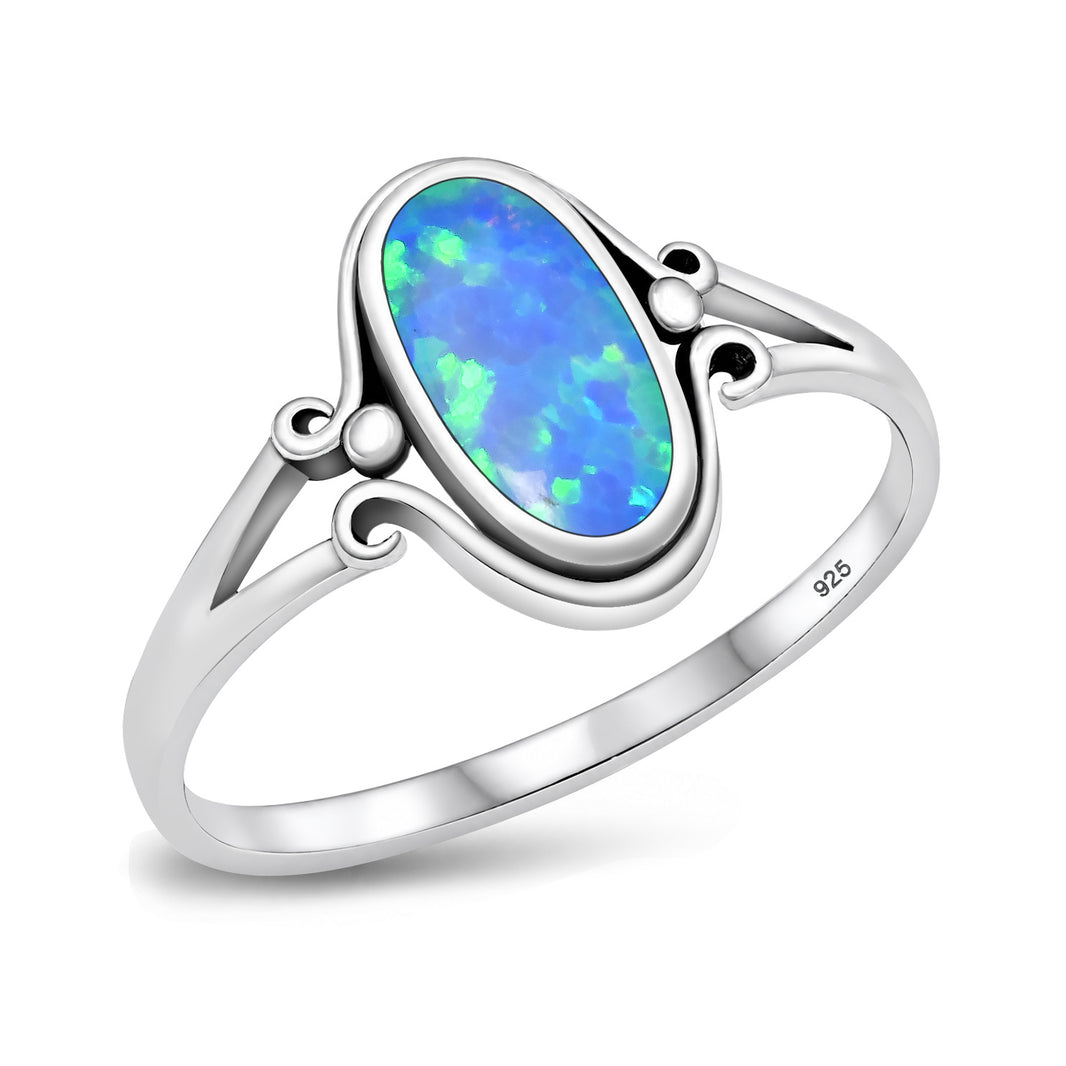 Silver Lab Opal Ring