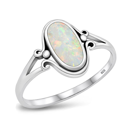 Silver Lab Opal Ring