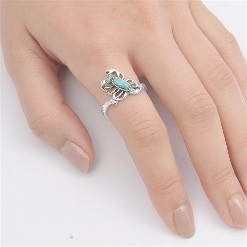 Silver Stone Ring - Scorpion