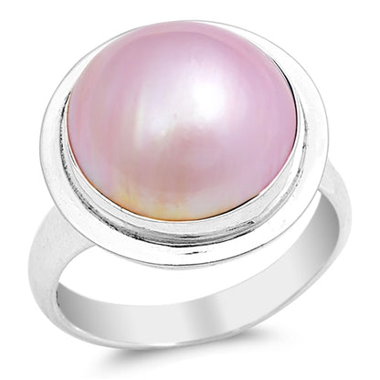 Silver Bali Ring W/ Pearl