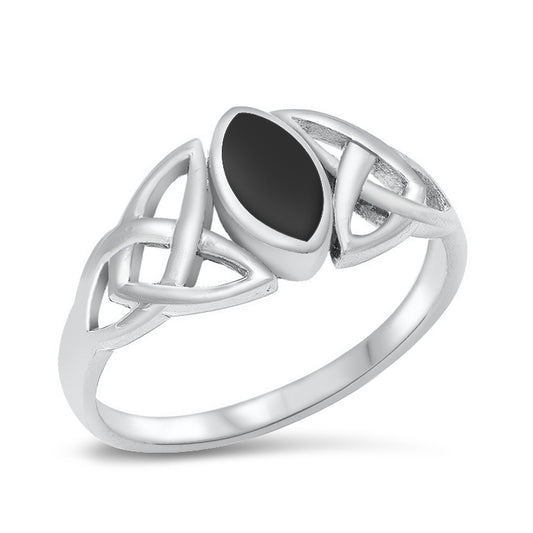 Silver Stone Ring  - Celtic