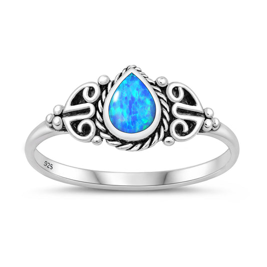 Silver Lab Opal Ring