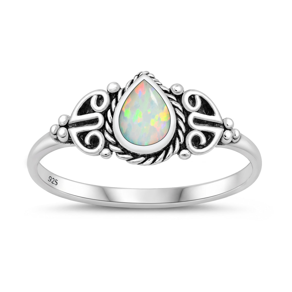 Silver Lab Opal Ring