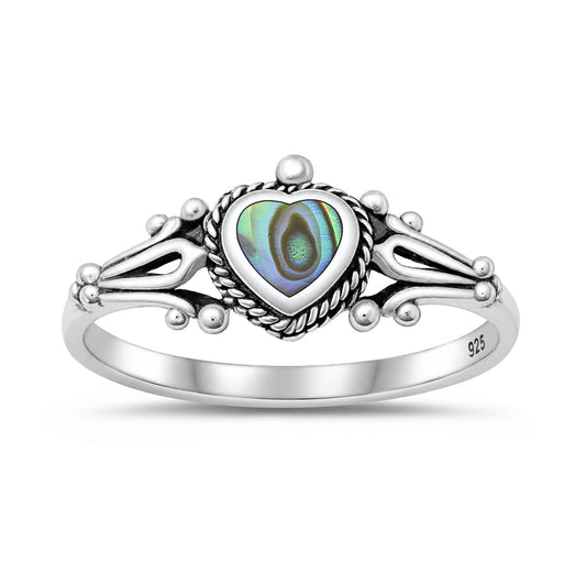 Silver Stone Ring - Heart