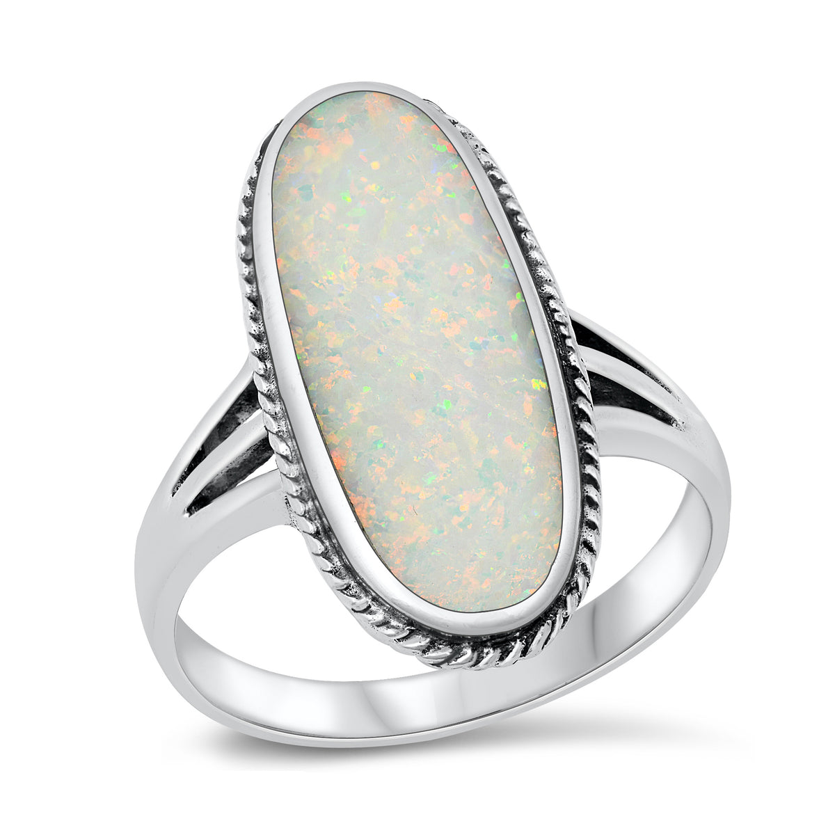 Silver Lab Opal Ring