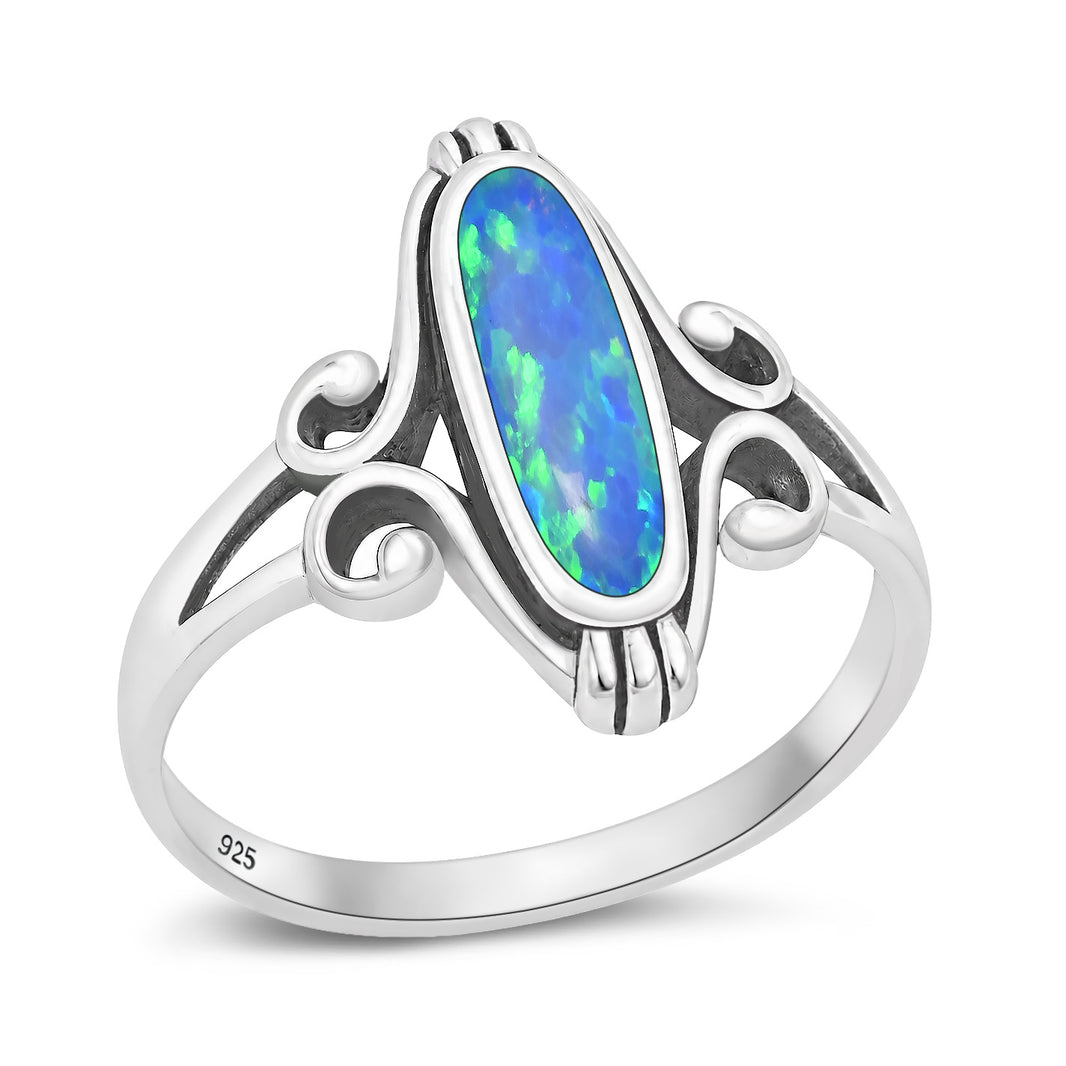 Silver Lab Opal Ring