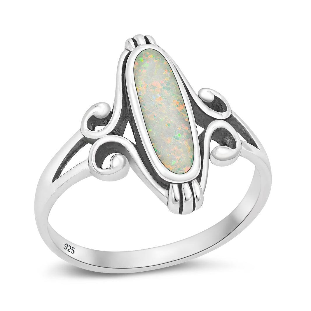 Silver Lab Opal Ring