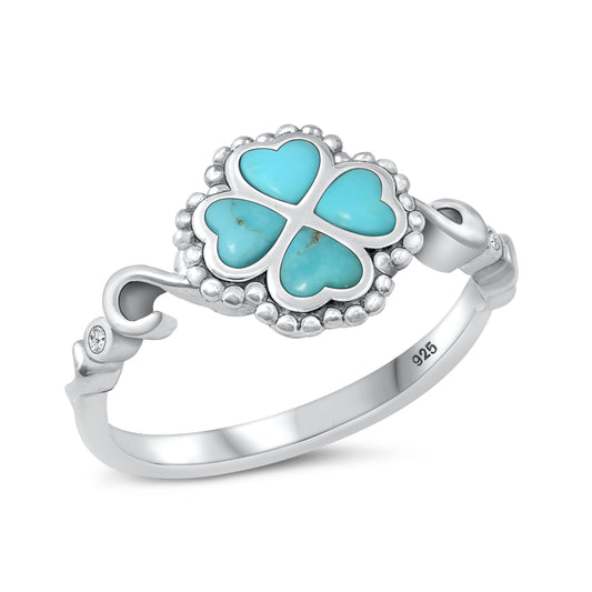 Silver Stone Ring - Clover