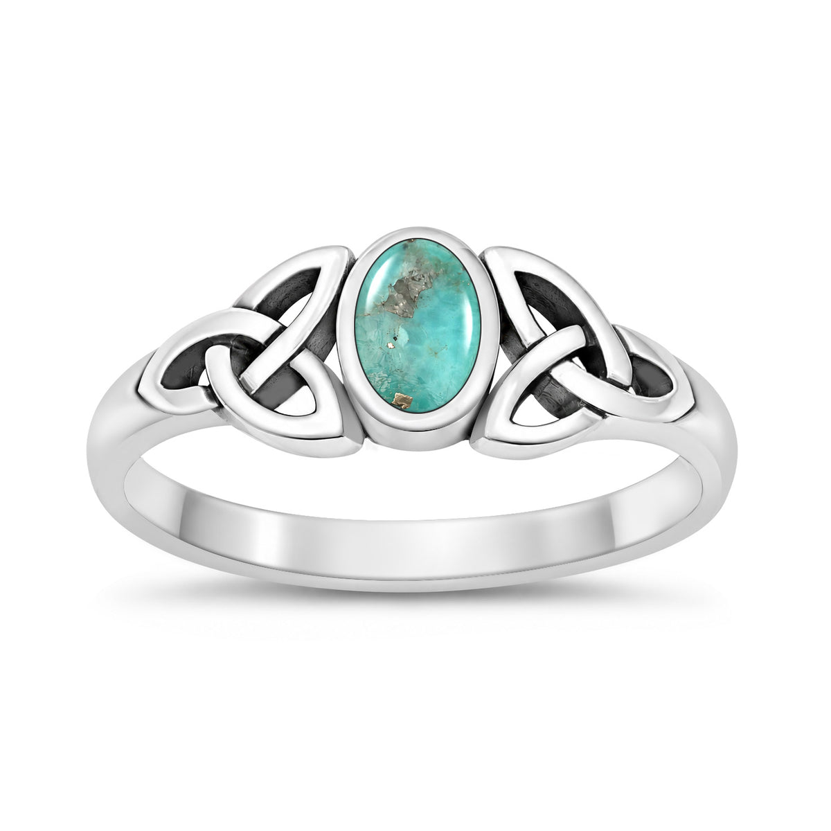 Silver Stone Ring - Celtic