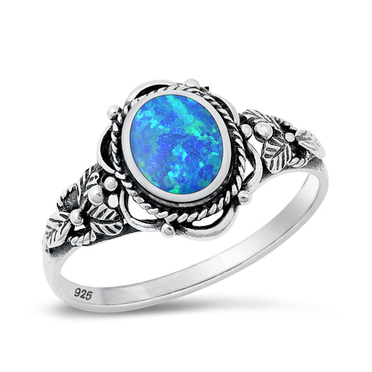 Silver Lab Opal Ring