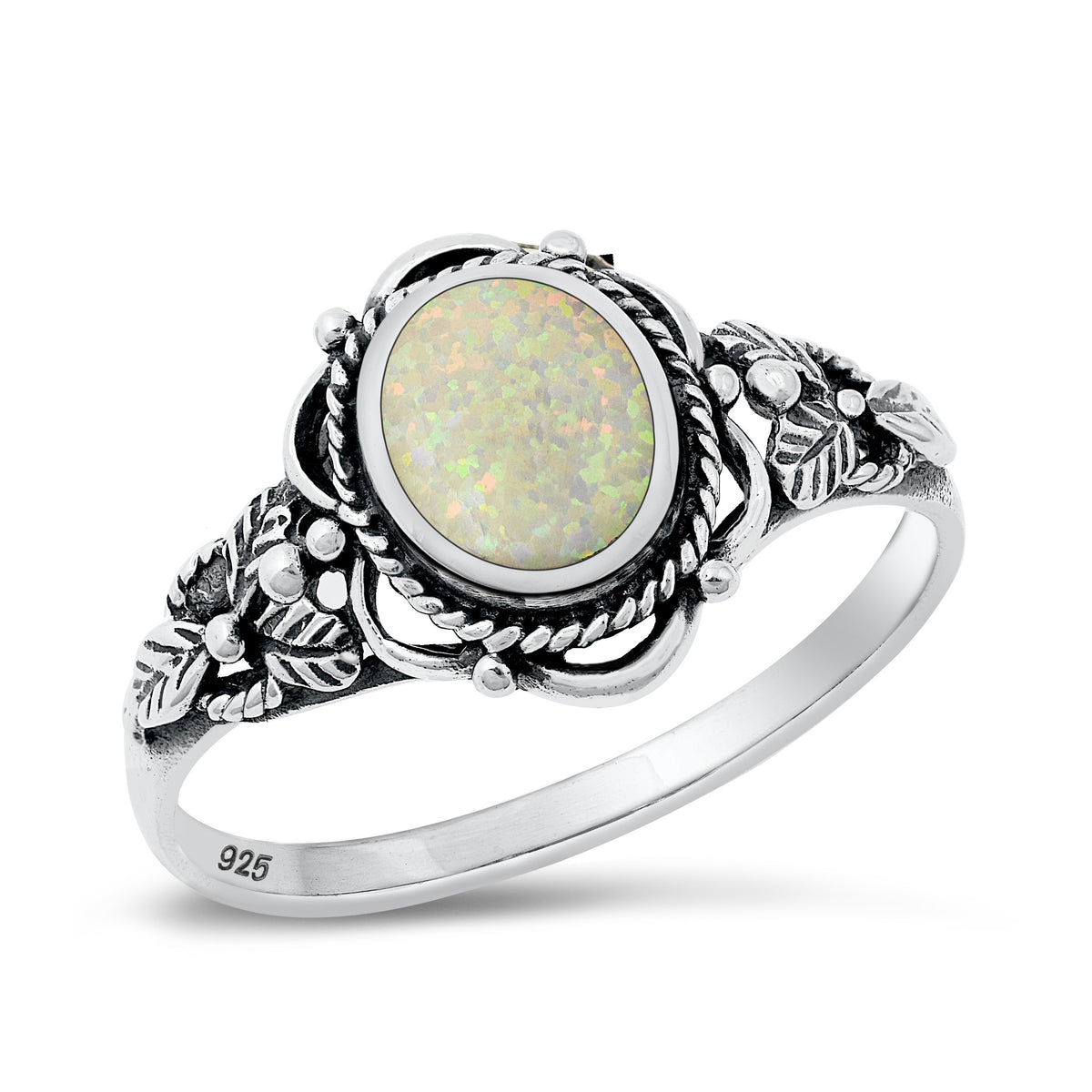 Silver Lab Opal Ring