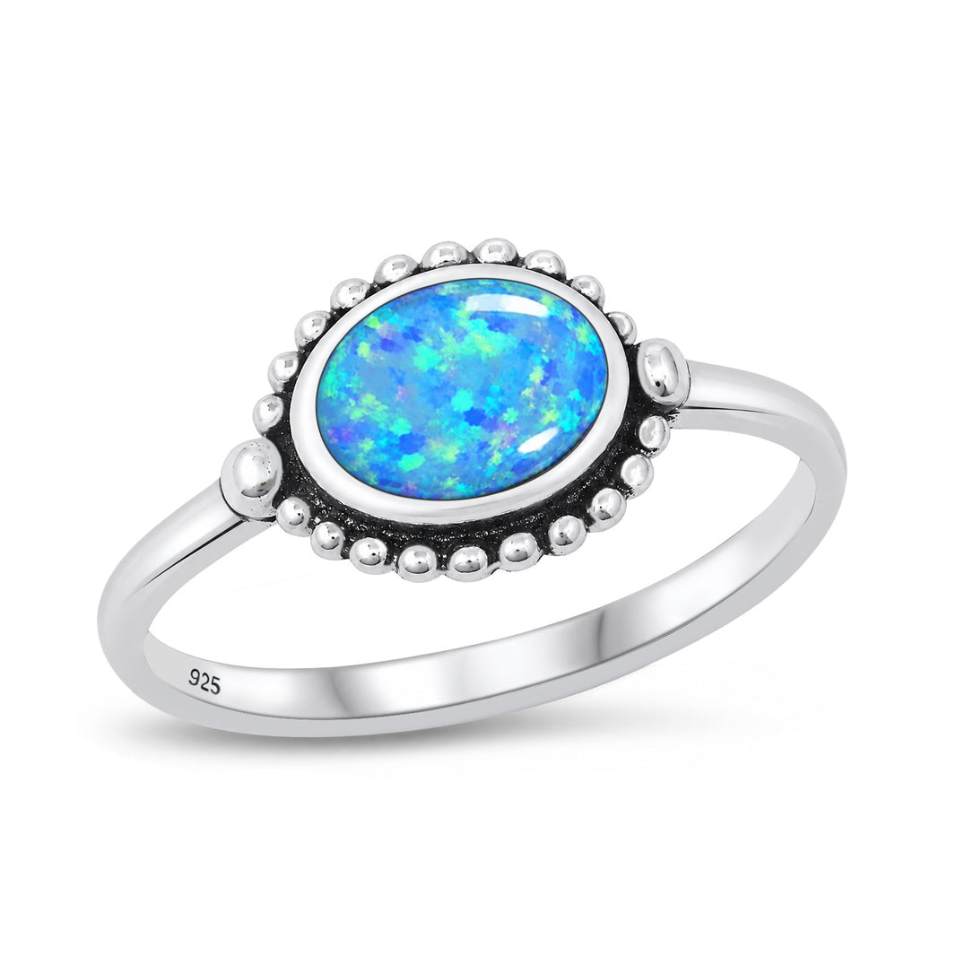 Silver Lab Opal Ring