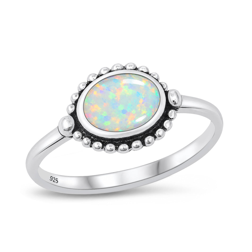 Silver Lab Opal Ring