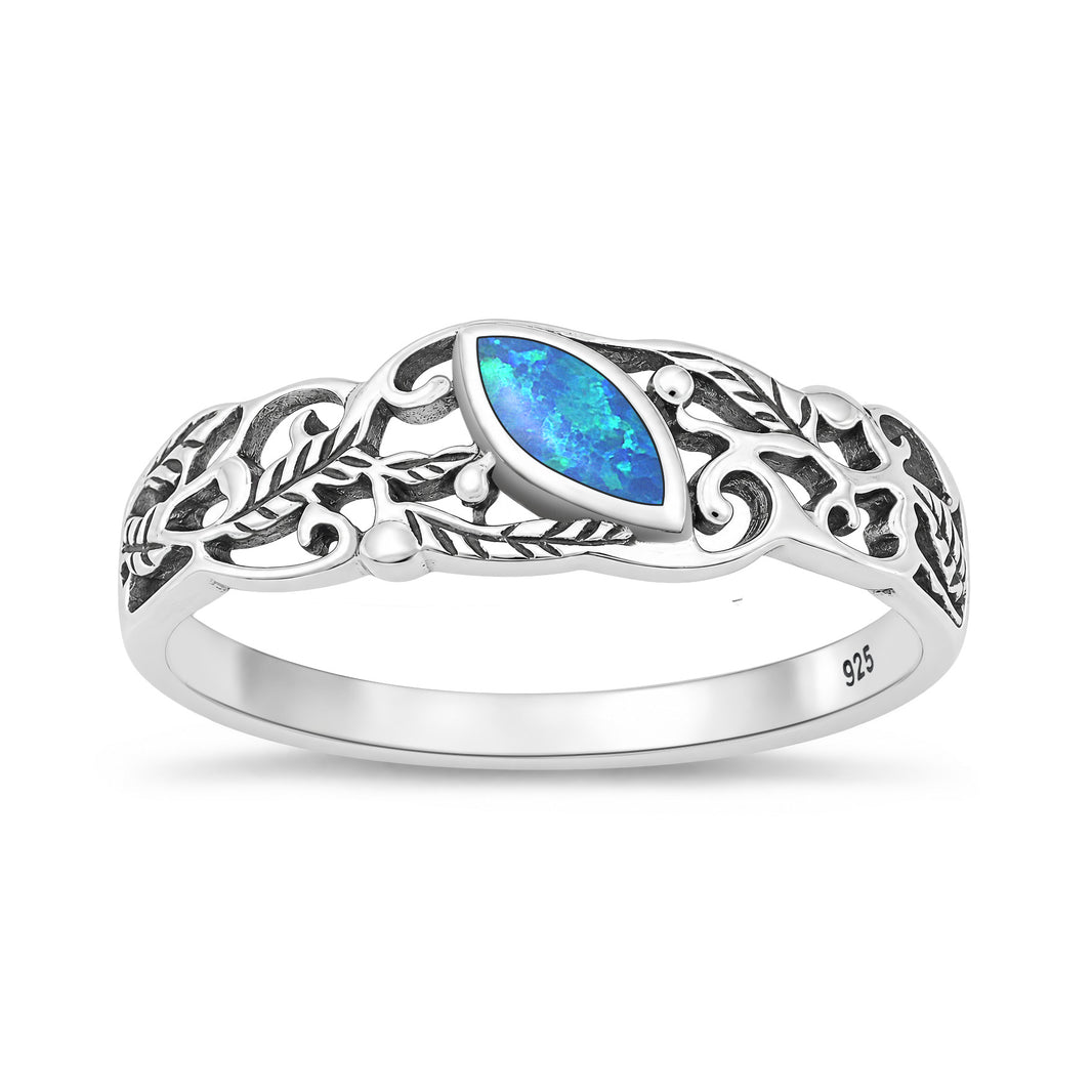 Silver Lab Opal Ring