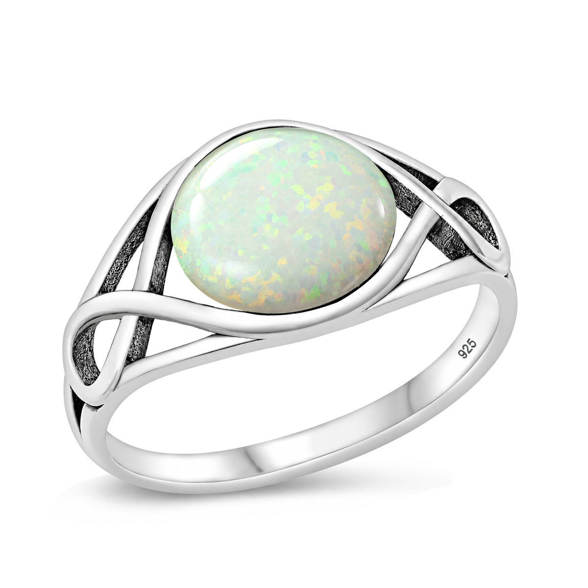 Silver Lab Opal Ring