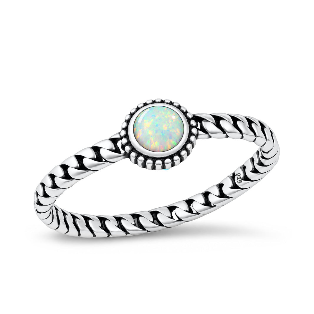 Silver Lab Opal Ring