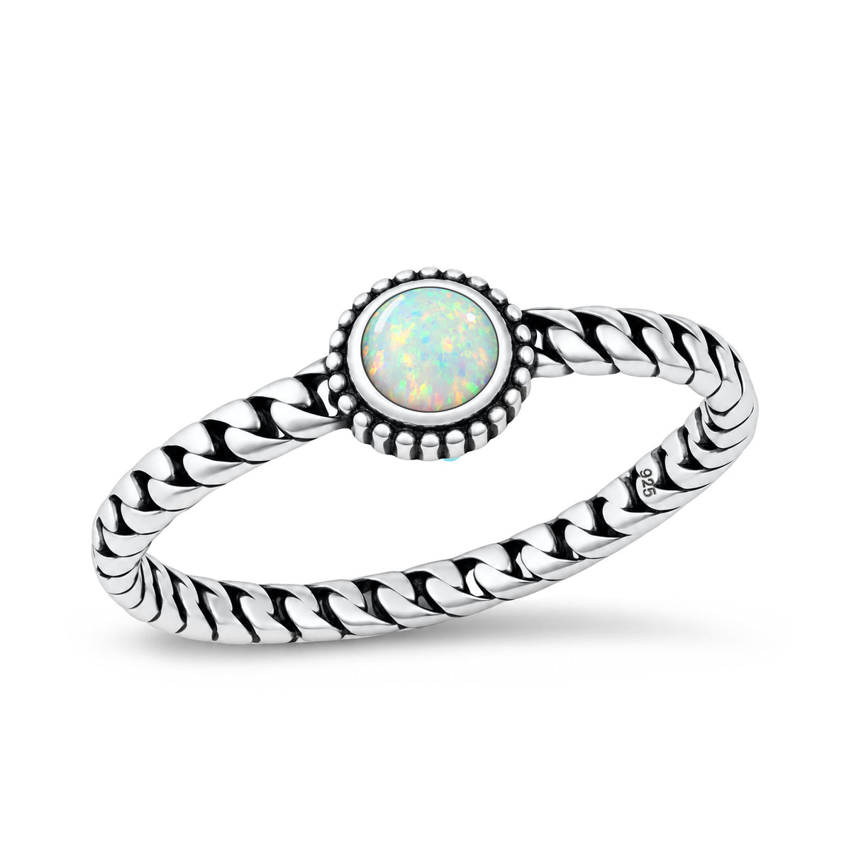 Silver Lab Opal Ring