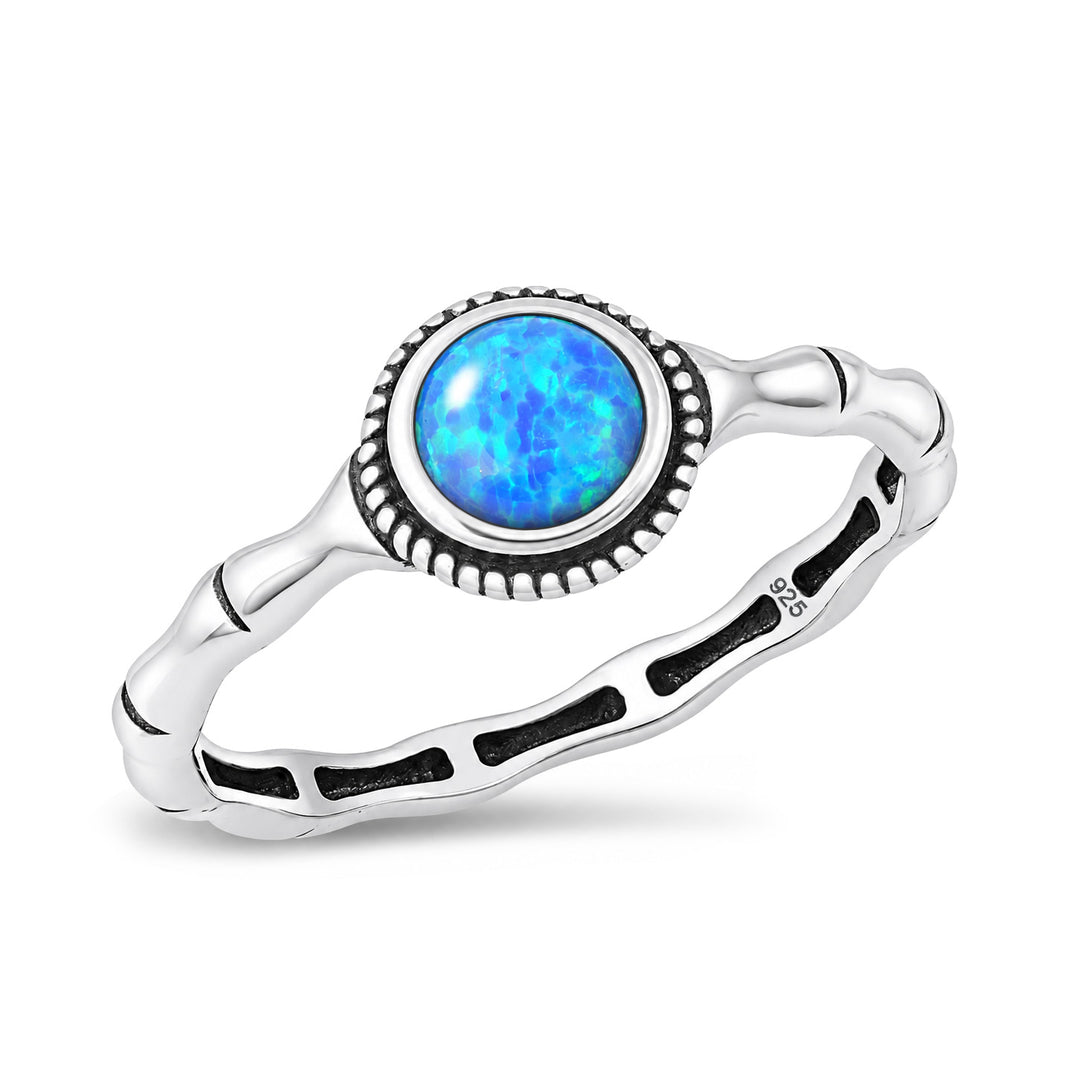 Silver Lab Opal Ring