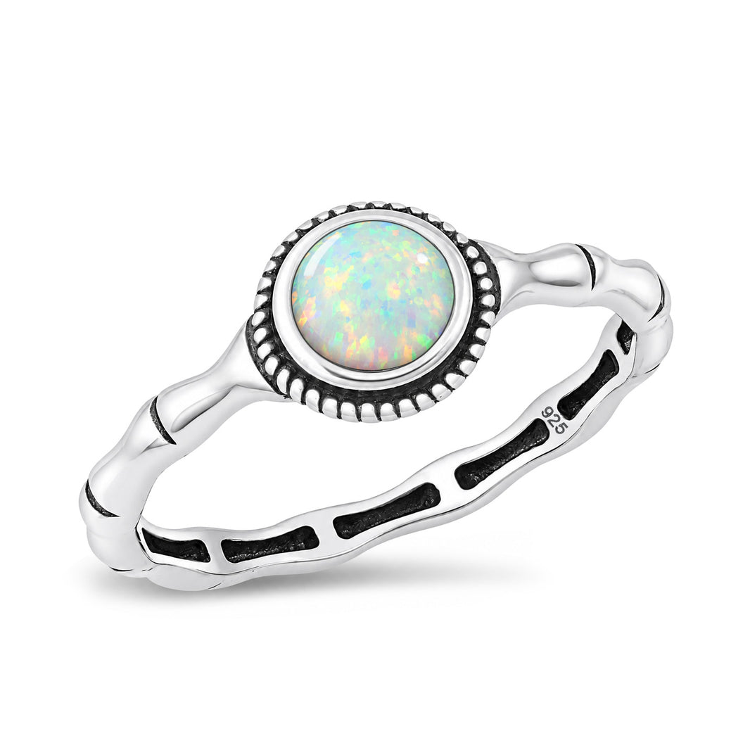 Silver Lab Opal Ring